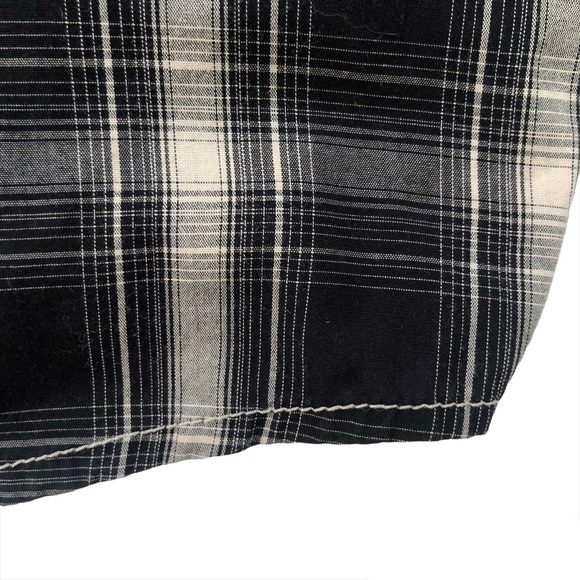 Distillery Plaid Pearl Snap Front Shirt Embellished Detail Unisex - Picture 6 of 12